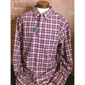 NWT Cremieux Tall Man Plaid Button Up Shirt Size 3XT Preppy Academia